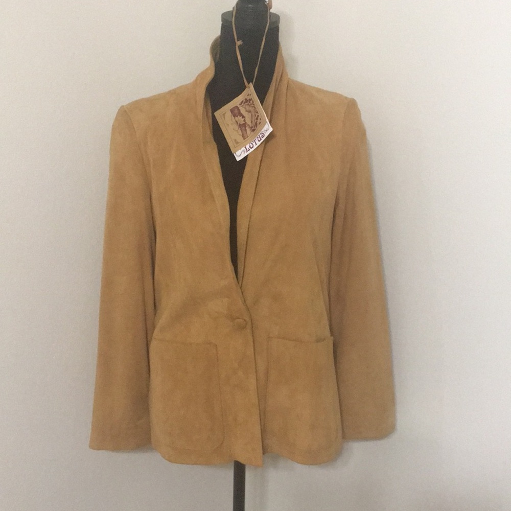 Vintage Camel colored suede jacket . New condition